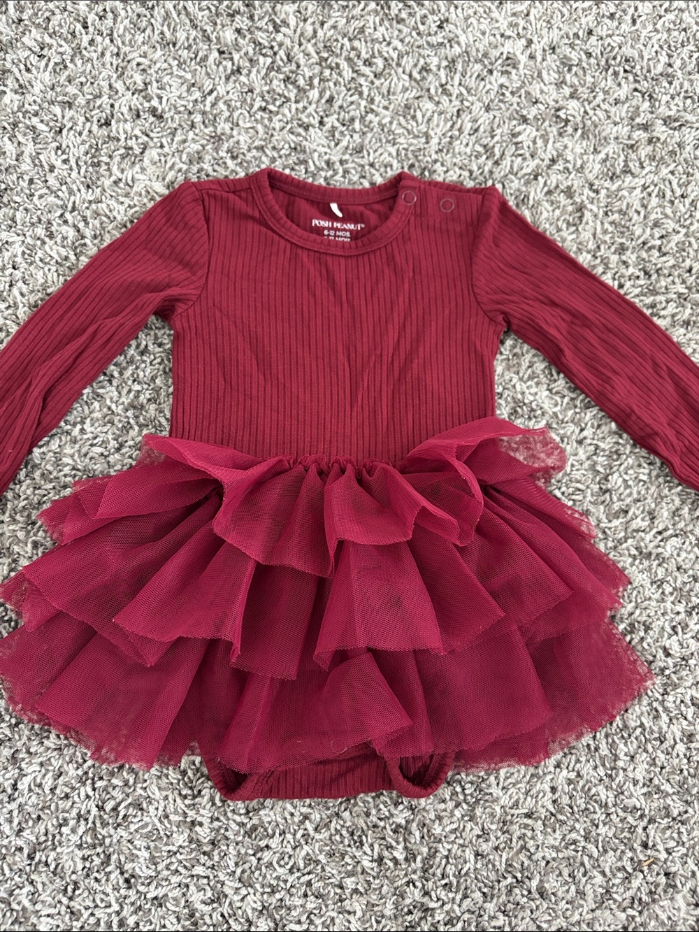 Posh Peanut Burgundy Long-Sleeve Tulle Tutu
